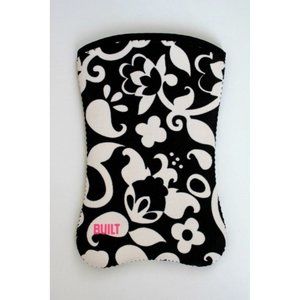 BUILT  Kindle SLEEVE Black White FLORAL Inner PINK Neoprene Blend SLIM